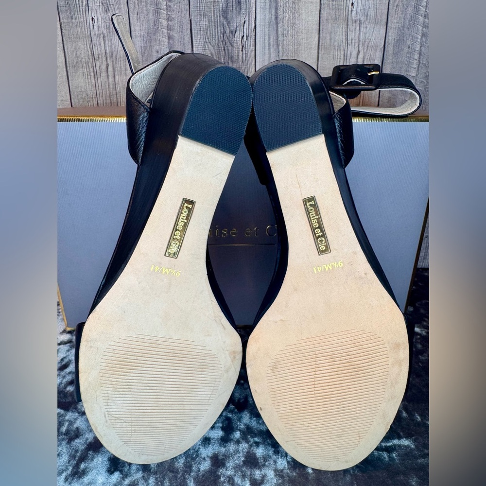 Louise et Cie Lo Punya black wedge Sandal Size 9 1/2 - Picture 10 of 10